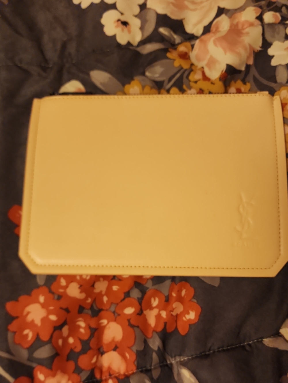 Yves Saint Laurent Cream Leather Envelope Clutch